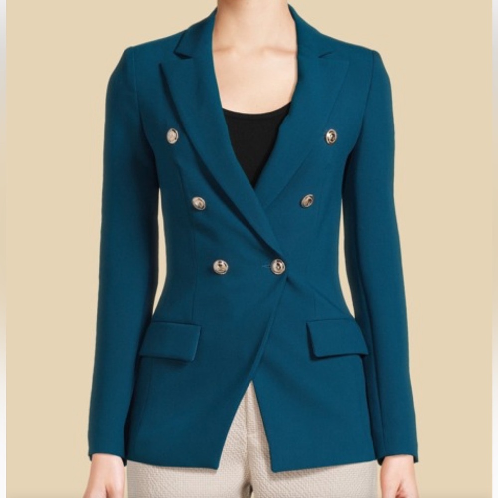 Marciano by Guess Shelly Teal Blue Double-Breasted Blazer NWT